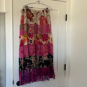 Coldwater Creek Floral Tiered Maxi Skirt